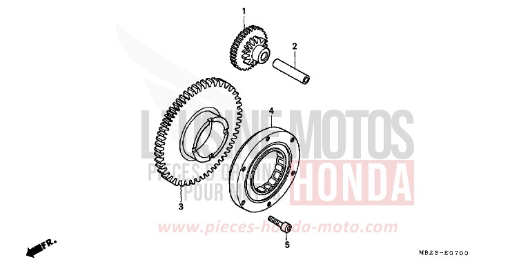 ANLASSERKUPPLUNG von CB1300 Super Bold'or ABS BOON SILVER METALLIC (NH373) von 1998